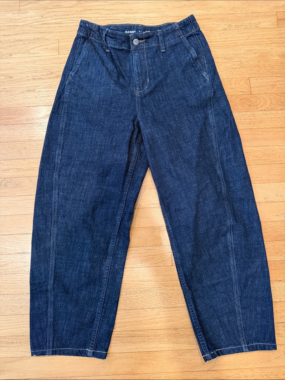 Old Navy Dark Blue Cropped Barrel Jeans
